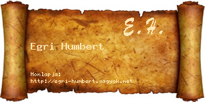 Egri Humbert névjegykártya